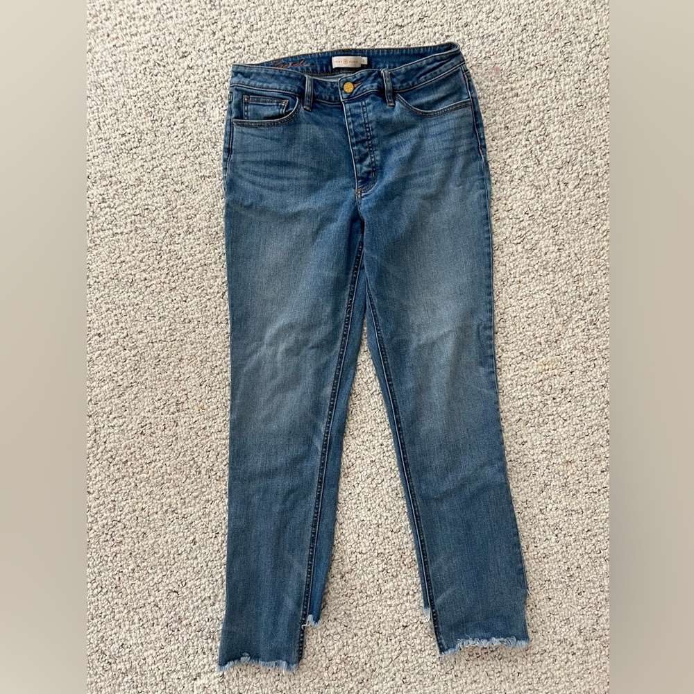 Tory Burch cropped straight leg jeans, 29